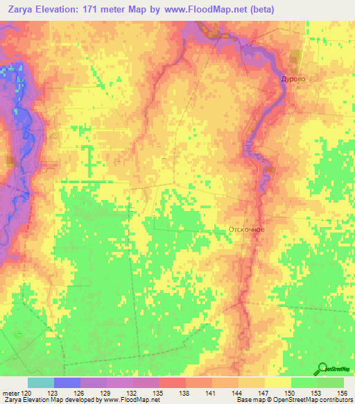 Zarya,Russia Elevation Map