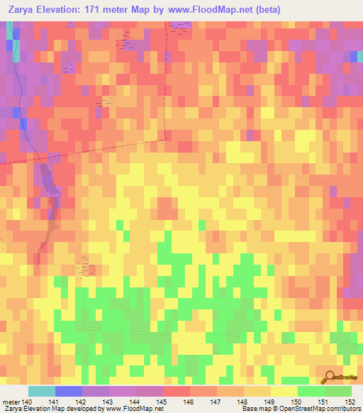 Zarya,Russia Elevation Map