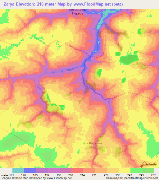 Zarya,Russia Elevation Map