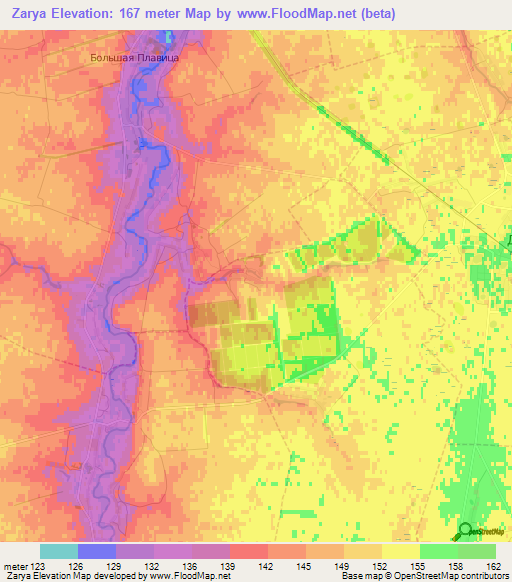 Zarya,Russia Elevation Map