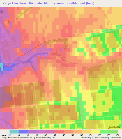 Zarya,Russia Elevation Map