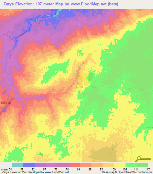 Zarya,Russia Elevation Map