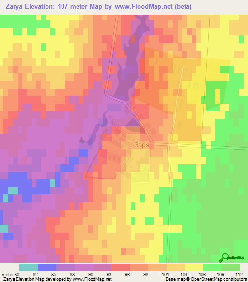 Zarya,Russia Elevation Map