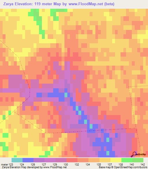 Zarya,Russia Elevation Map