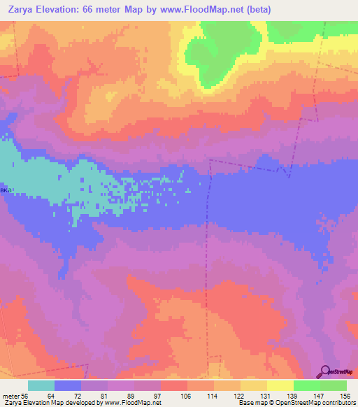 Zarya,Russia Elevation Map