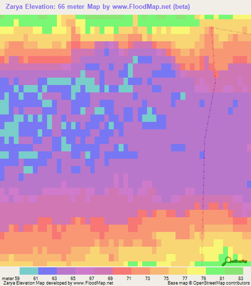 Zarya,Russia Elevation Map