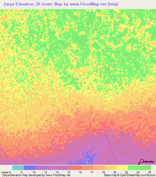 Zarya,Russia Elevation Map