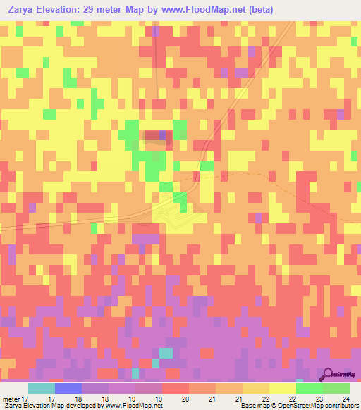 Zarya,Russia Elevation Map