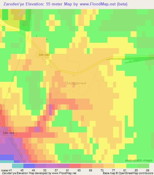 Zaruden'ye,Russia Elevation Map