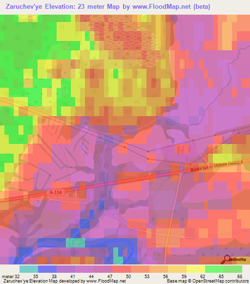 Zaruchev'ye,Russia Elevation Map
