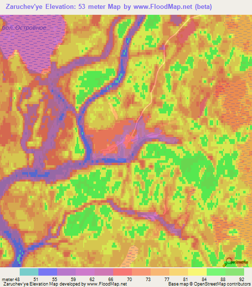 Zaruchev'ye,Russia Elevation Map