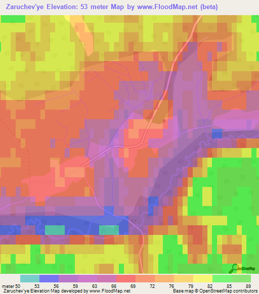 Zaruchev'ye,Russia Elevation Map