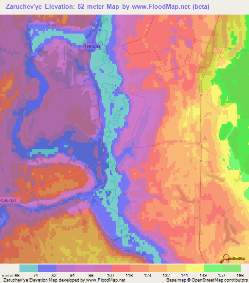 Zaruchev'ye,Russia Elevation Map