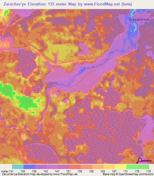 Zaruchev'ye,Russia Elevation Map