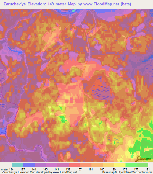 Zaruchev'ye,Russia Elevation Map