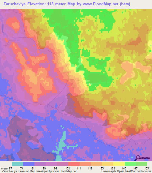 Zaruchev'ye,Russia Elevation Map