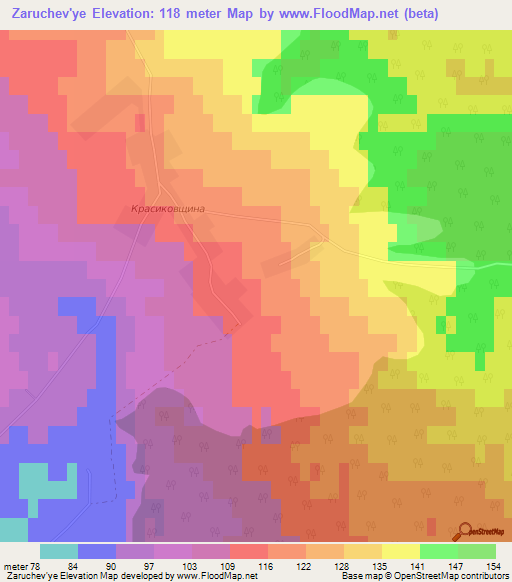 Zaruchev'ye,Russia Elevation Map