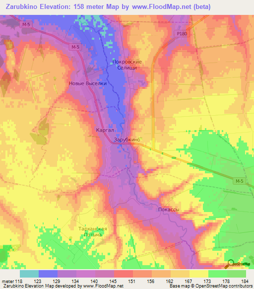 Zarubkino,Russia Elevation Map