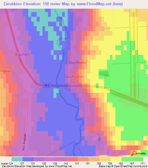 Zarubkino,Russia Elevation Map