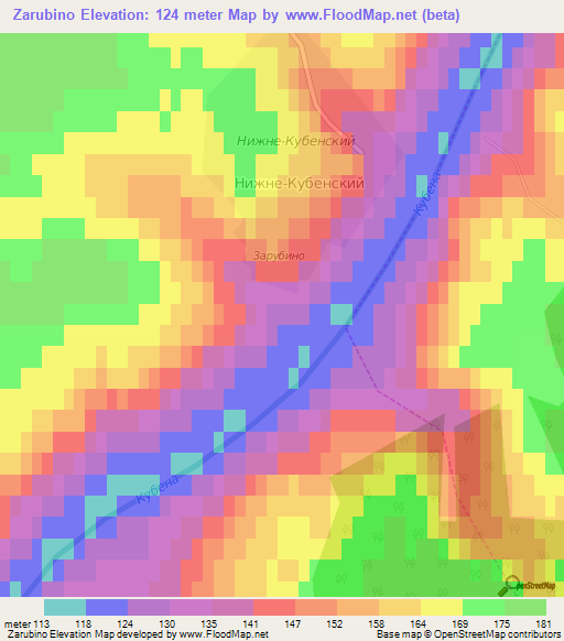 Zarubino,Russia Elevation Map