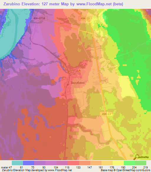 Zarubino,Russia Elevation Map