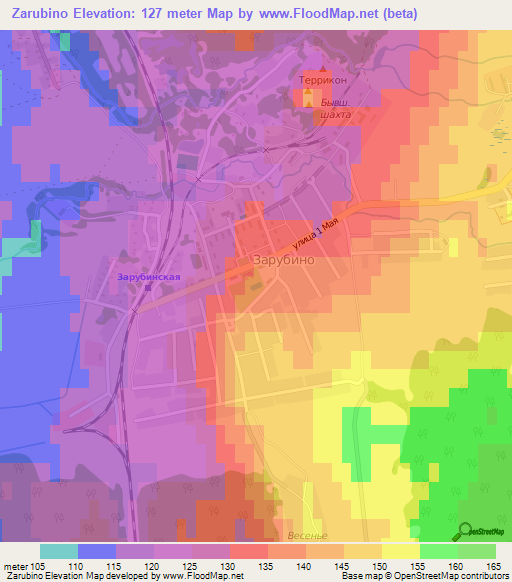 Zarubino,Russia Elevation Map