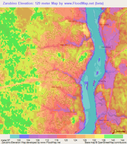 Zarubino,Russia Elevation Map