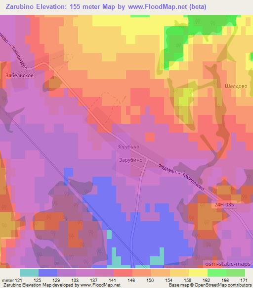 Zarubino,Russia Elevation Map