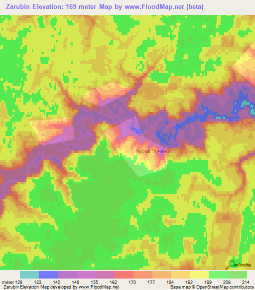 Zarubin,Russia Elevation Map