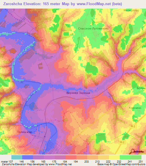 Zaroshcha,Russia Elevation Map