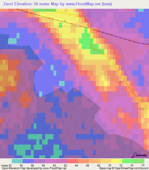 Zaroi,Russia Elevation Map