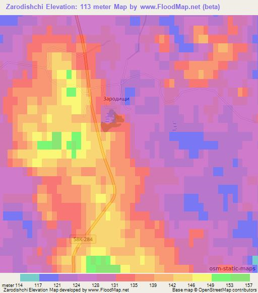 Zarodishchi,Russia Elevation Map