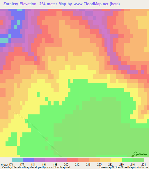 Zarnitsy,Russia Elevation Map