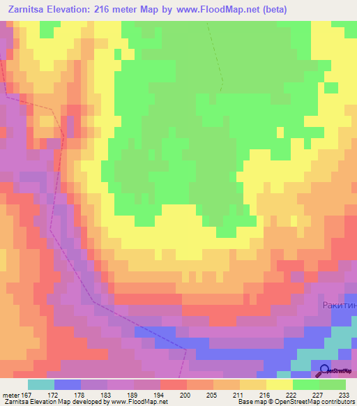 Zarnitsa,Russia Elevation Map