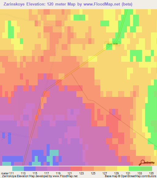 Zarinskoye,Russia Elevation Map