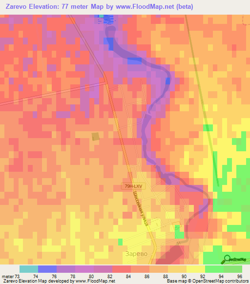 Zarevo,Russia Elevation Map