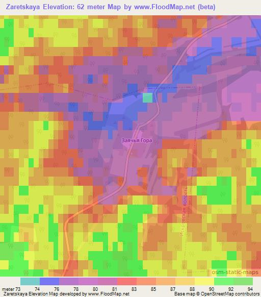 Zaretskaya,Russia Elevation Map