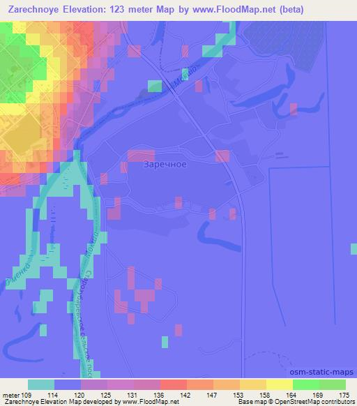 Zarechnoye,Russia Elevation Map