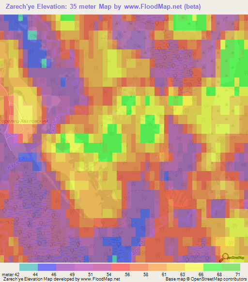 Zarech'ye,Russia Elevation Map