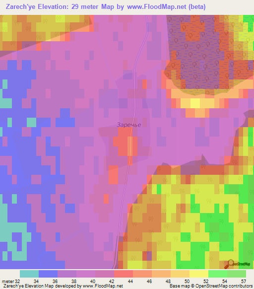 Zarech'ye,Russia Elevation Map