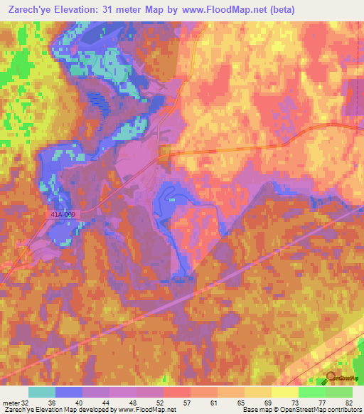 Zarech'ye,Russia Elevation Map