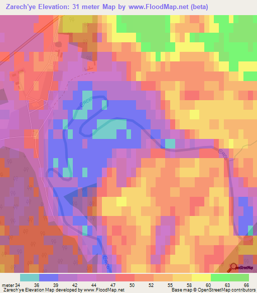 Zarech'ye,Russia Elevation Map