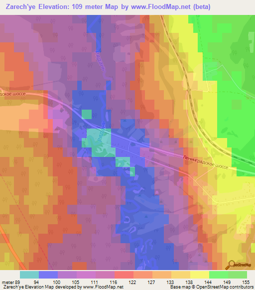 Zarech'ye,Russia Elevation Map