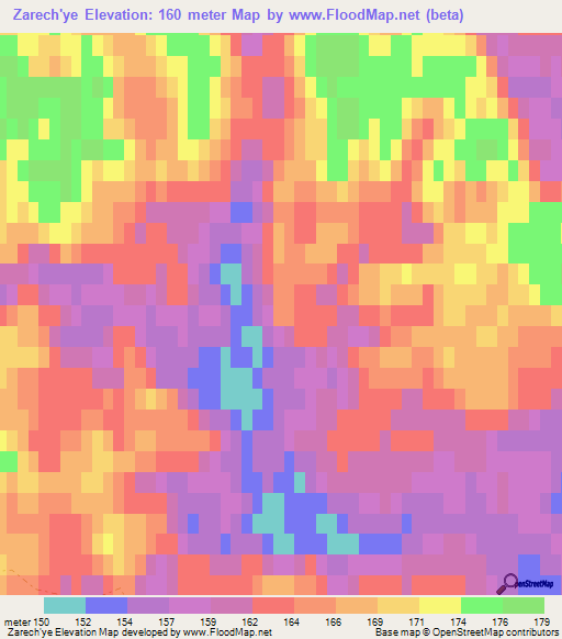 Zarech'ye,Russia Elevation Map