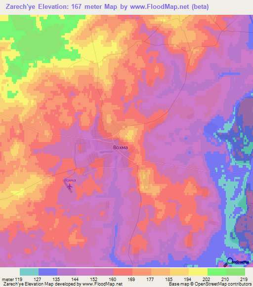 Zarech'ye,Russia Elevation Map