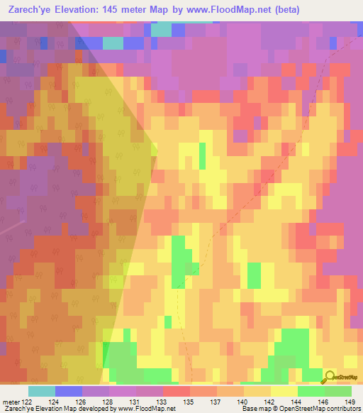 Zarech'ye,Russia Elevation Map