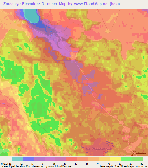 Zarech'ye,Russia Elevation Map