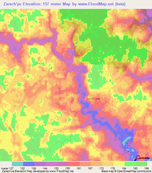 Zarech'ye,Russia Elevation Map