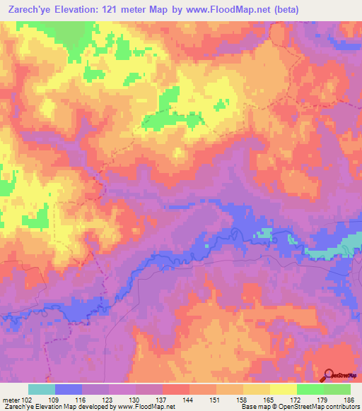 Zarech'ye,Russia Elevation Map