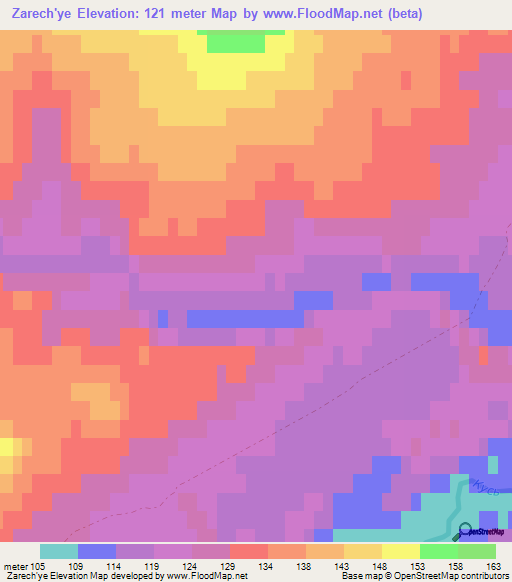 Zarech'ye,Russia Elevation Map